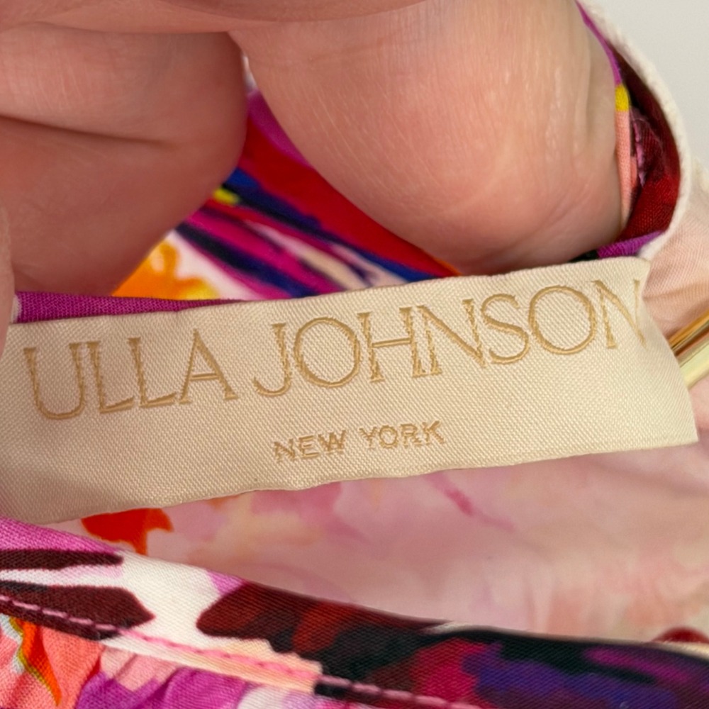 NEW Ulla Johnson Collage Dress Women 4 Azalea Tiered Cotton Silk Midi SOLD OUT! - Picture 5 of 15